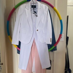 Banana Republic White Blazer with Gold Accent